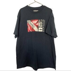 Hawaiian Style Navy Graphic Shirt XL EUC #6778